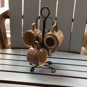 Coffee cups with stand